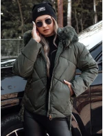 prošívaná dámská zimní bunda s kapucí zelená Dstreet model 21981059 - FashionStreet