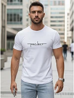 Pánské bavlněné tričko s nápisem Project London, bílé, FashionStreet NX5127R Pánské bavlněné tričko s nápisem Project London, bílé, FashionStreet NX5127R
