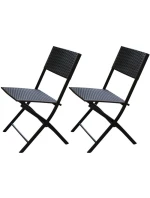 BALKONOVÝ NÁBYTEK SET STŮL 58X58X70CM A 2 ŽIDLE ČERNÁ