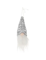 DEKORAČNÍ PŘÍVĚSEK SANTA CLAUS 11CM FLITRY ŠEDÁ