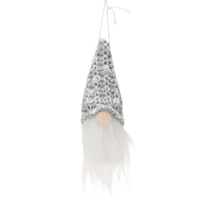 DEKORAČNÍ PŘÍVĚSEK SANTA CLAUS 11CM FLITRY ŠEDÁ