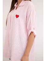 Dámská viskózová košile s krajkovými rukávy a límečkem béžová