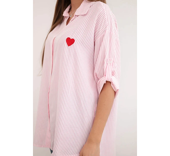 Dámská viskózová košile s krajkovými rukávy a límečkem béžová