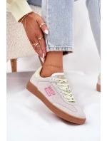 Semišové Sportovní Boty Tenisky Dámské D.Franklin Ztlumená Bílá DFSH387005