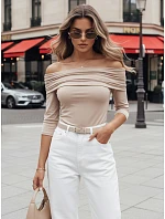 POLL dámská pruhovaná halenka béžová FashionStreet RY2513 POLL dámská pruhovaná halenka béžová FashionStreet RY2513