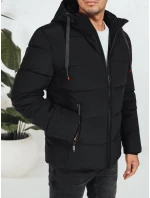 Pánská prošívaná zimní bunda s kapucí černá model 21991468 - Dstreet