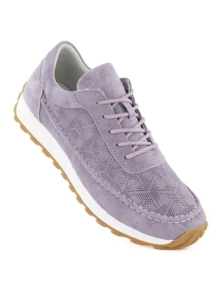 Dámské fialové semišové kožené polobotky Sergio Leone SP001