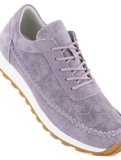 Dámské fialové semišové kožené polobotky Sergio Leone SP001