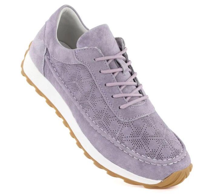 Dámské fialové semišové kožené polobotky Sergio Leone SP001