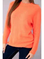 Dámský svetr z baby alpaky s dlouhým rukávem pomerančový