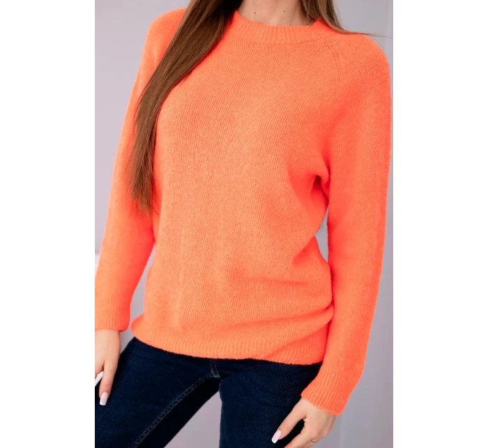 Dámský svetr z baby alpaky s dlouhým rukávem pomerančový