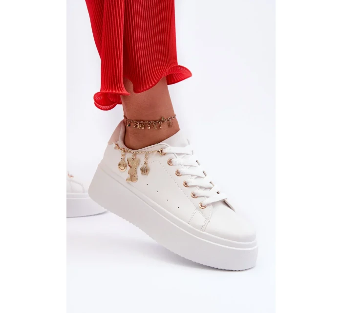 Dámské Tenisky na platformě s přívěsky, Bílá Tivissa Dámské Tenisky na platformě s přívěsky, Bílá Tivissa