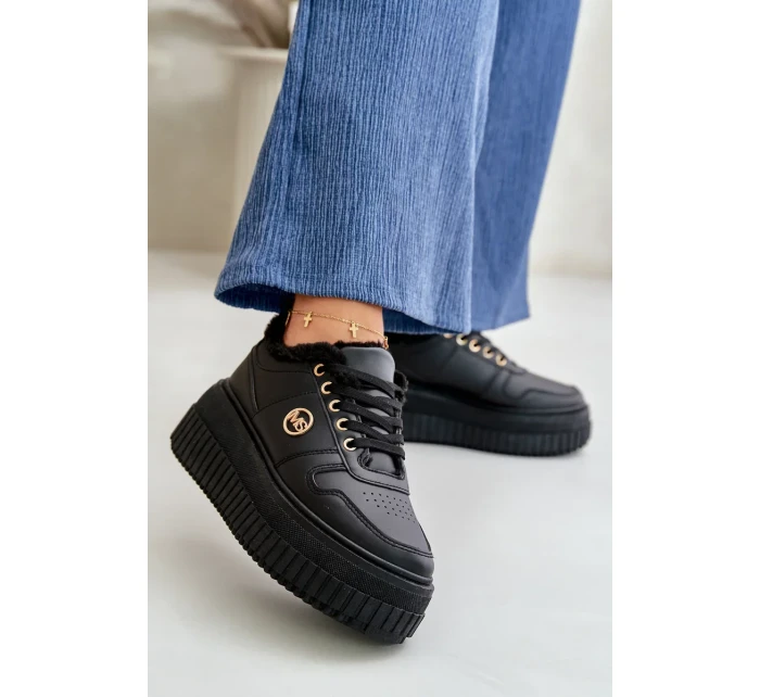 Tenisky Sportovní Boty Dámské Zateplené Na Masivní Podešvi Černé Verissha