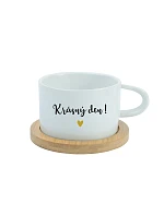 KRÁSNÝ DEN! - bílý hrníček makronka 200 ml