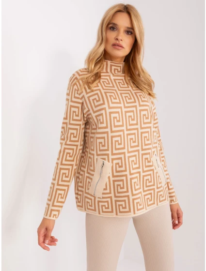 Sweter AT SW model 18955173 camelowy - FPrice