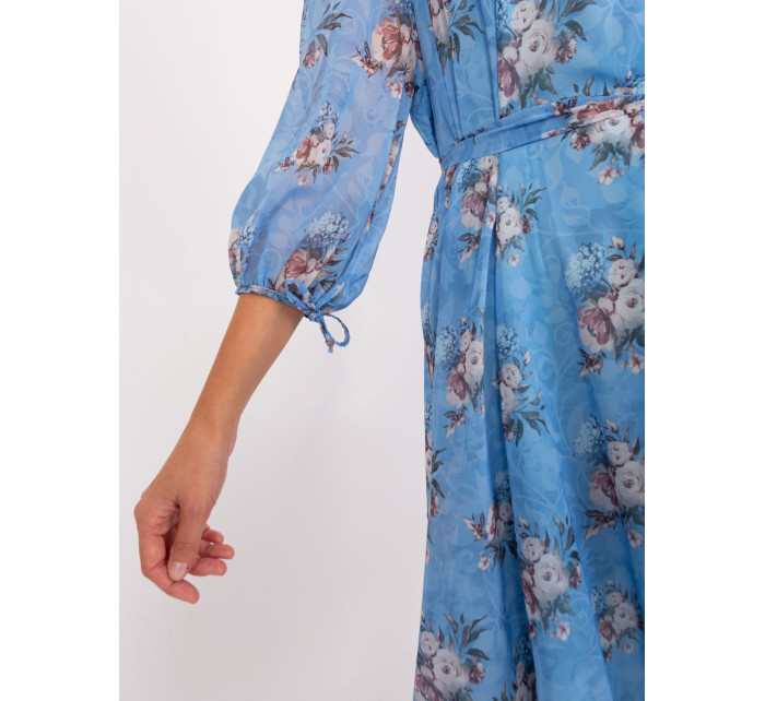 Modré oversize šaty s květinovým potiskem