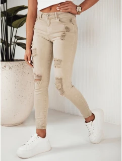 Dámské džínové kalhoty MOLI dark beige FashionStreet UY1872