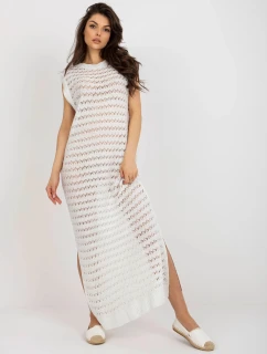 Bílé dámské plážové ažurové šaty (9003)