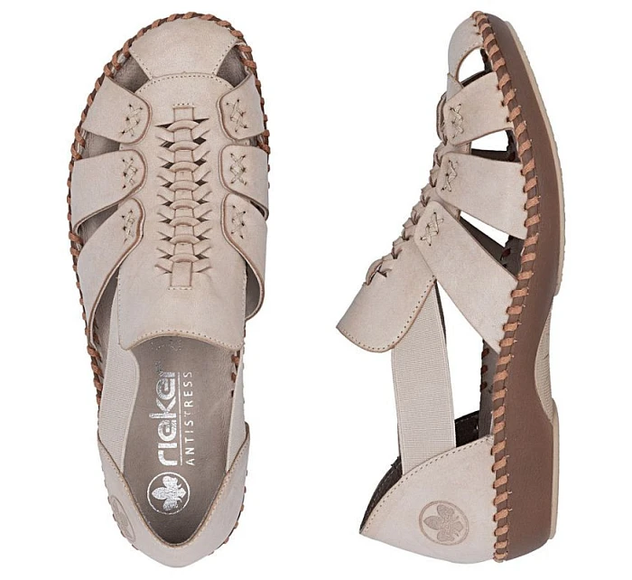 Béžové kožené dámské sandály Rieker M1679-60