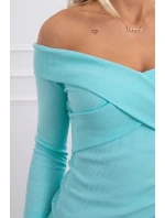 Halenka s model 21753072 výstřihem mátová - K-Fashion Halenka s model 21753072 výstřihem mátová - K-Fashion