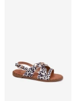 Dámské Sandály Na Plochém Podpatku Se Zlatými model 21702321 - Boto Dámské Sandály Na Plochém Podpatku Se Zlatými model 21702321 - Boto