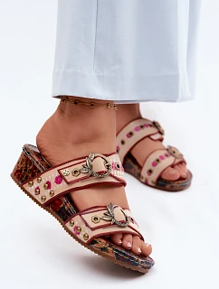 Kožené vzorované dámské sandály na platformě Maciejka K7406-04 Multicolor