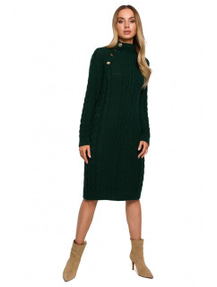 model 18003595 Svetrové šaty s vysokým límcem zelené - Moe