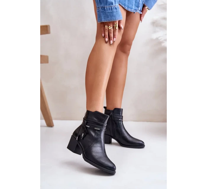 Dámské Kotníkové Boty Na Podpatku Zateplené Černé Lobina Dámské Kotníkové Boty Na Podpatku Zateplené Černé Lobina