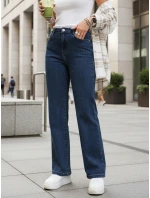 Dámské džíny s vysokým pasem tmavě modré FashionStreet UY2899