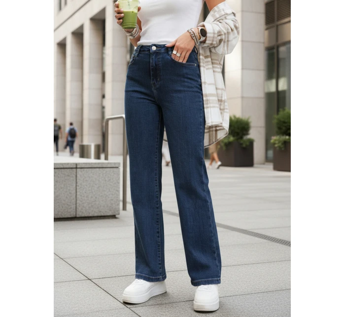 Dámské džíny s vysokým pasem tmavě modré FashionStreet UY2899