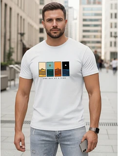 Koszulka męska z nadrukiem biała model 22182588 - FashionStreet