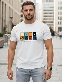 Koszulka męska z nadrukiem biała model 22182588 - FashionStreet