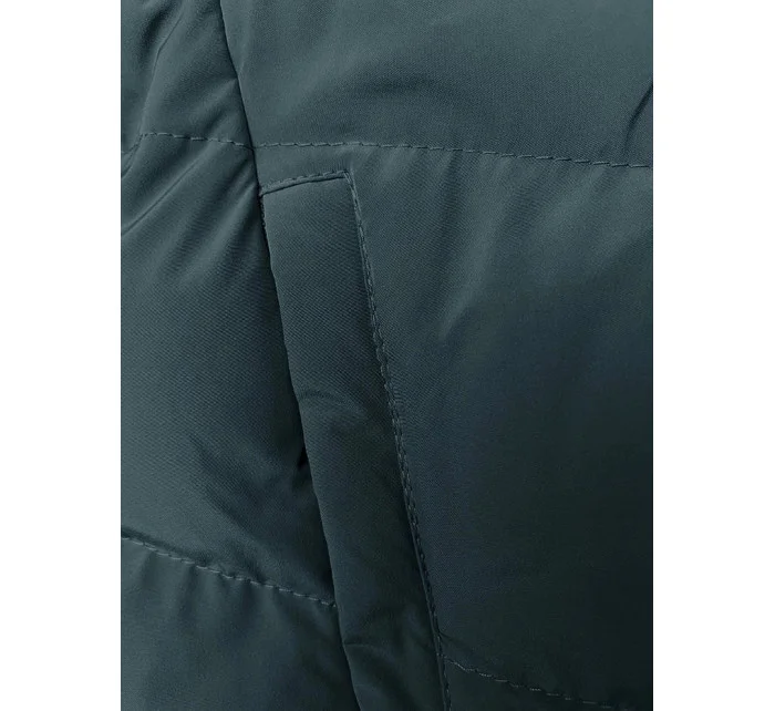 Tmavě zelená zimní bunda s kapucí model 21246079 - LHD Tmavě zelená zimní bunda s kapucí model 21246079 - LHD