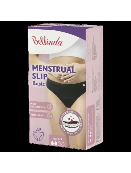 Mentruační kalhotky BASIC MENSTRUAL SLIP NORMAL - BELLINDA - černá