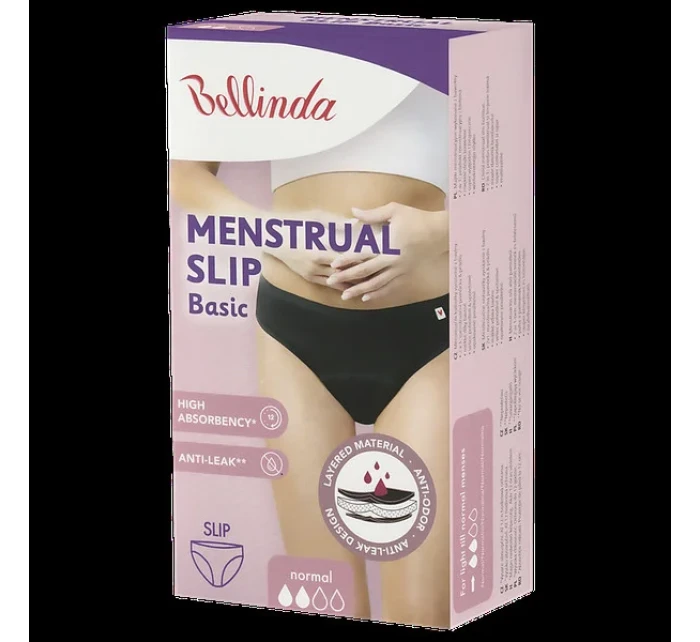 Mentruační kalhotky BASIC MENSTRUAL SLIP NORMAL - BELLINDA - černá