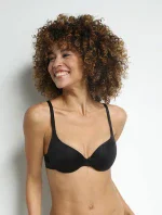 Dámská hladká vyztužená podprsenka DIM INVISIFREE PADDED BRA - DIM - černá
