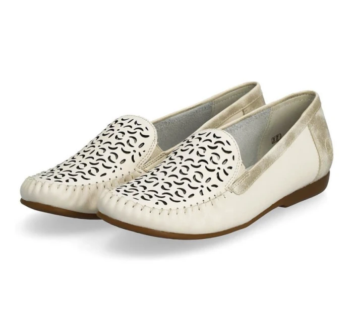 Kožené pohodlné polobotky Rieker W RKR658 beige