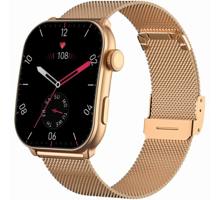 Dámské chytré hodinky GRAVITY GT28-8 řemínek + náramek růžové zlato námořnická modř Dámské chytré hodinky GRAVITY GT28-8 řemínek + náramek růžové zlato námořnická modř