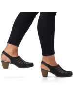 Dámské pohodlné kožené sandály na podpatku model 22021681 - Rieker