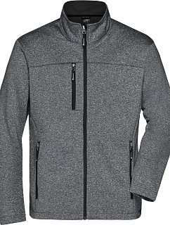 JN Pánská 2vrstvá melanžová softshell bunda 02. dark melange/black model 22530635 - Daiber
