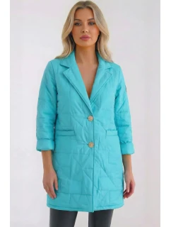 Dámská bunda Plus Size prošívaná s ozdobnými knoflíky a límcem model 21789312 - K-Fashion