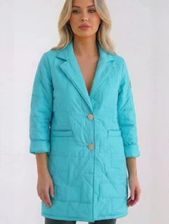 Dámská bunda Plus Size prošívaná s ozdobnými knoflíky a límcem model 21789312 - K-Fashion