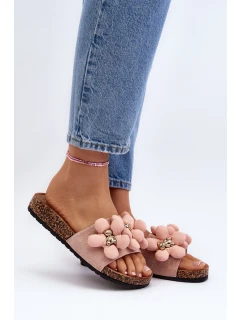 Dámské žabky s růžovými ozdobami model 21648526 - Boto