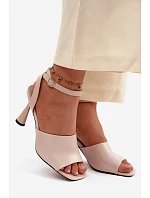 Dámské sandály na podpatku Vinceza 62297 Béžové