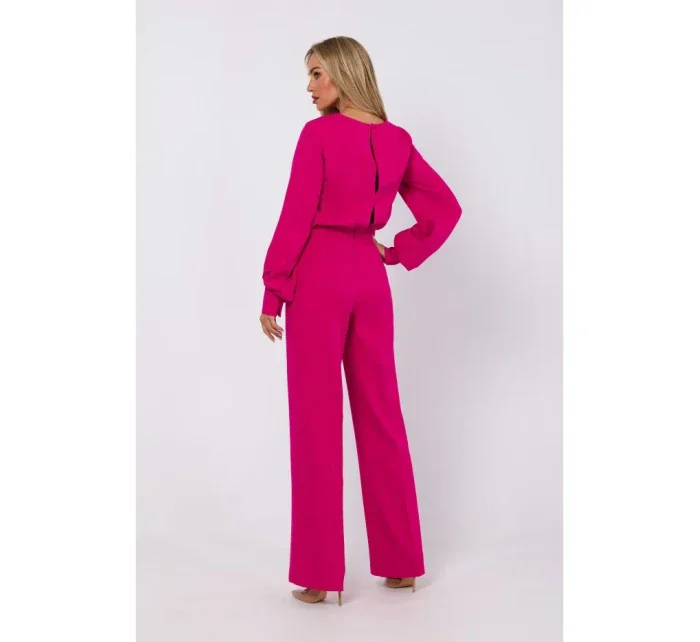 M754 Kombinéza s ozdobnými rukávy - fuchsiová