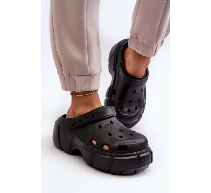 Dámské pěnové pantofle na masivní podrážce černá Witima Dámské pěnové pantofle na masivní podrážce černá Witima