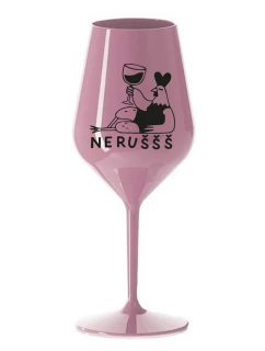 NERUŠŠŠ - světle růžová nerozbitná sklenice na víno 470 ml