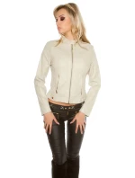 Sexy motorkářská bunda VK2 krémová - Koucla Sexy motorkářská bunda VK2 krémová - Koucla