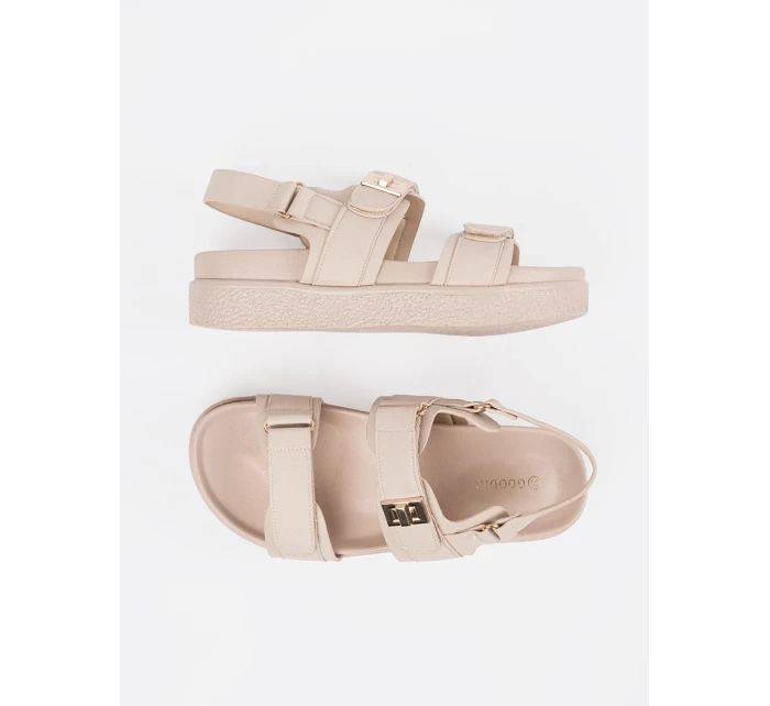 Designové  sandály dámské hnědé platforma