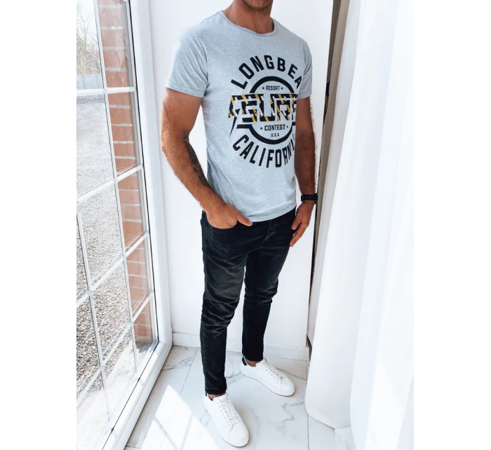 Pánské tričko s potiskem světle šedé FashionStreet RX5260